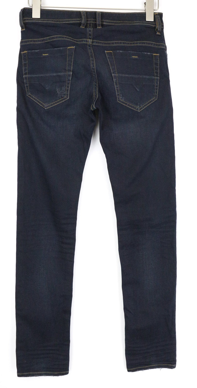 DIESEL Thommer 069GM vyriški džinsai W28/L32 mėlyni, aptempti, tamprūs, su defektais užtrauktuku 