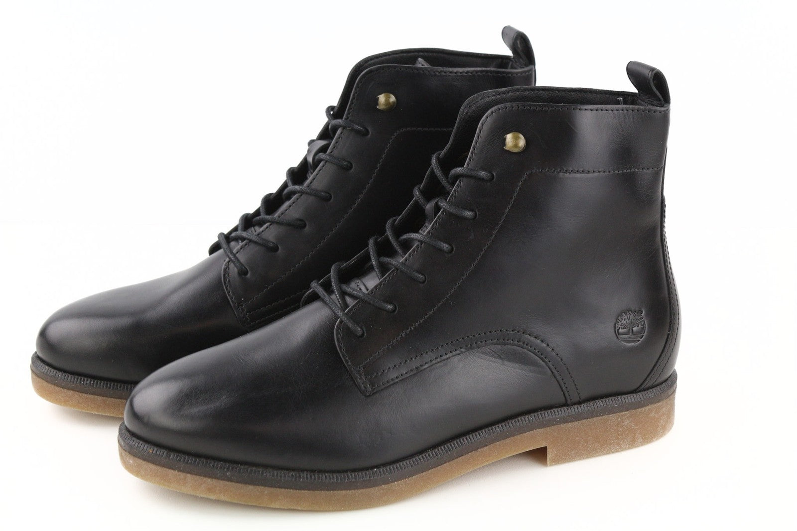 TIMBERLAND A2JK7 moteriški aulinukai, EU41.5, UK7.5, juodi, odiniai, su raišteliais ir užtrauktuku, blizgūs. 