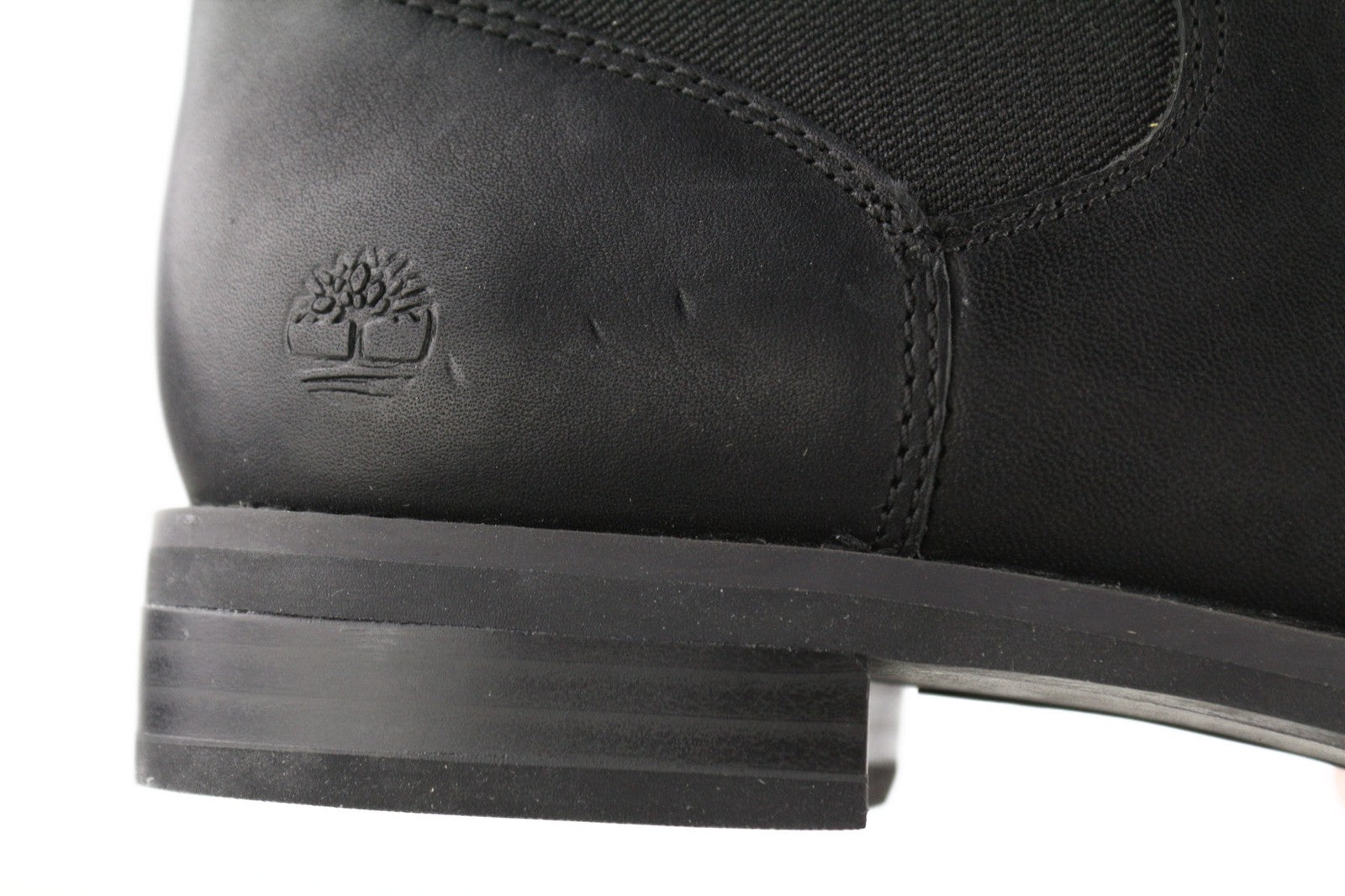 TIMBERLAND A1KHL moteriški juodi odiniai aulinukai su užtrauktuku šone, EU38, UK5, vidutinio ūgio viršutiniai batai. 