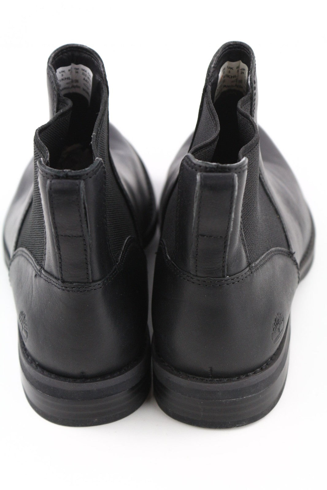 TIMBERLAND A1KHL moteriški juodi odiniai aulinukai su užtrauktuku šone, EU38, UK5, vidutinio ūgio viršutiniai batai. 