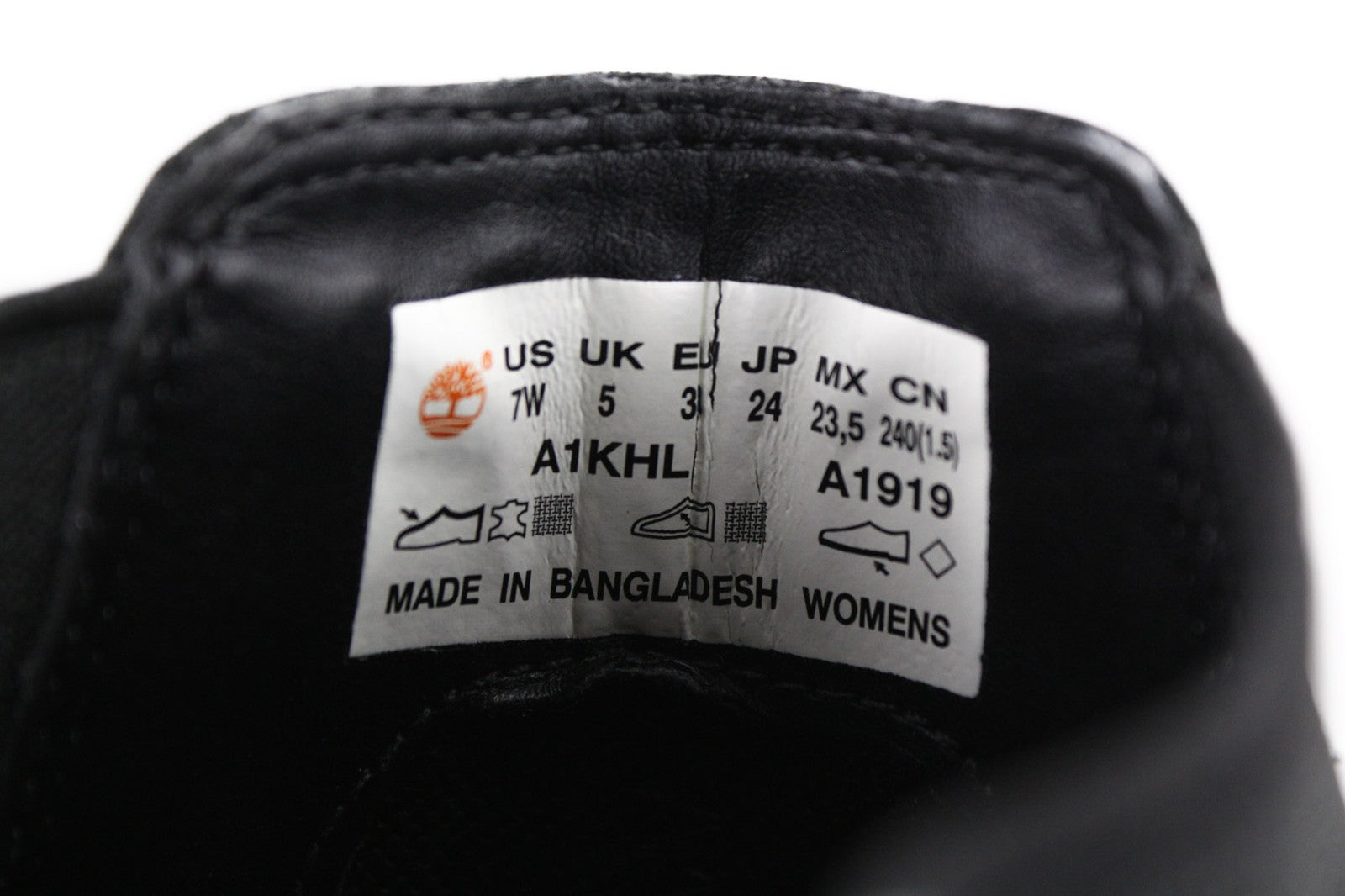 TIMBERLAND A1KHL moteriški juodi odiniai aulinukai su užtrauktuku šone, EU38, UK5, vidutinio ūgio viršutiniai batai. 