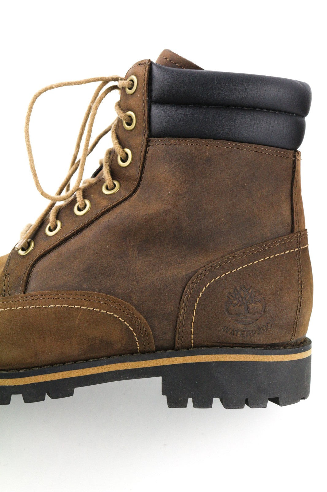 TIMBERLAND 6857B Men's Boots EU42 UK8 Brown Leather Waterproof Aged Lace Ankle