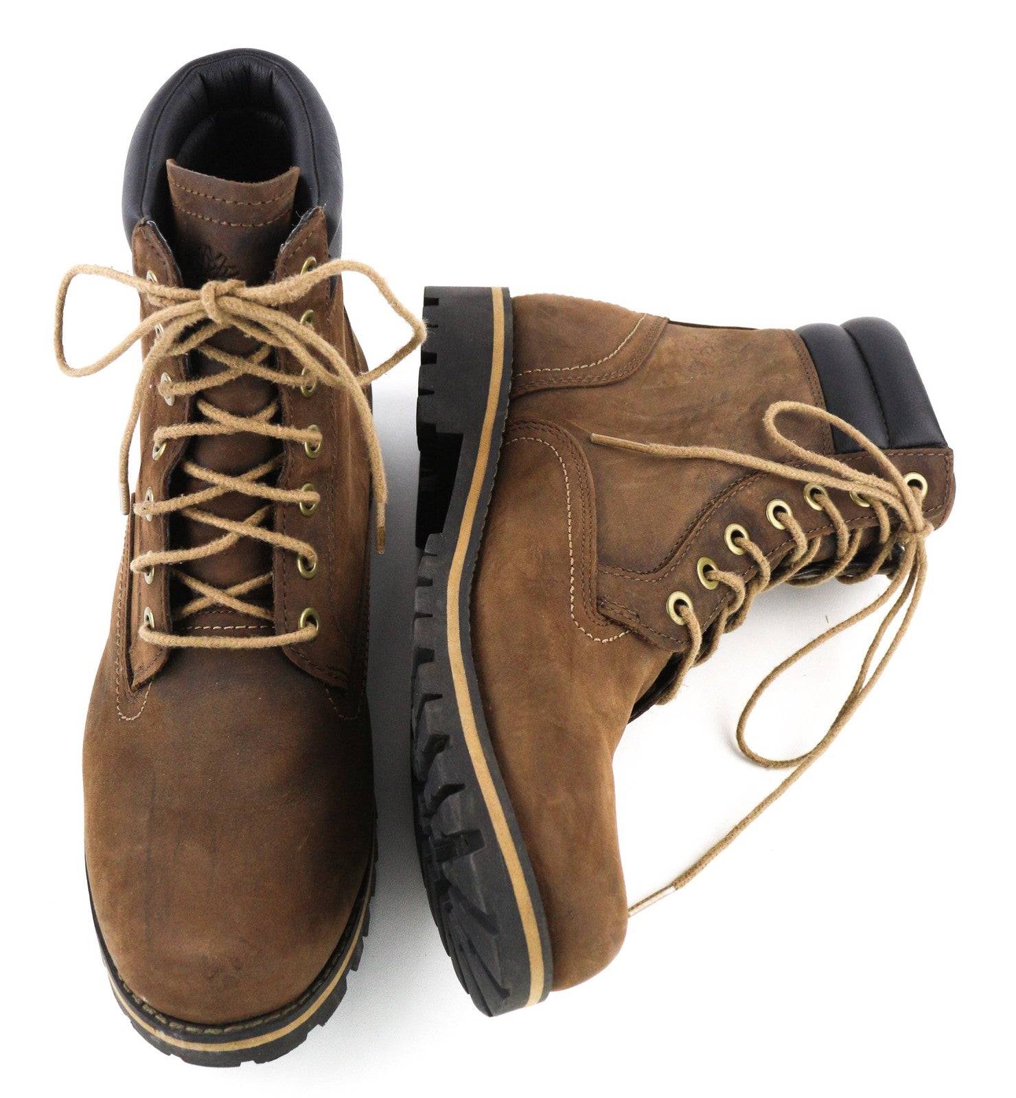 TIMBERLAND 6857B Men's Boots EU42 UK8 Brown Leather Waterproof Aged Lace Ankle