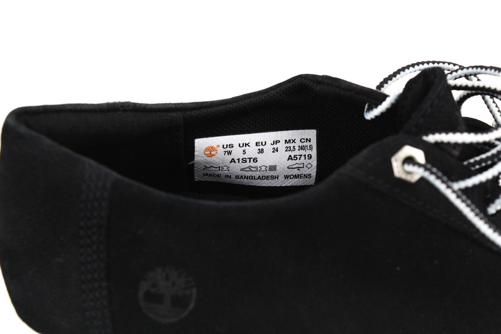 TIMBERLAND A1ST6 moteriški sportbačiai EU38 UK5 juodi odiniai žemapadžiai su raišteliais 