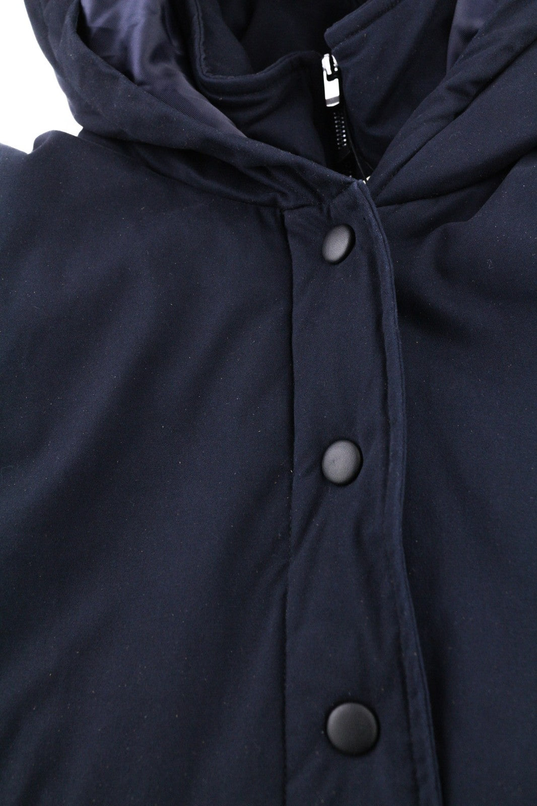 ONE STEP Dora moteriška striukė XS su diržu, gobtuvu, vidutinio ilgio, tamsiai mėlyna 