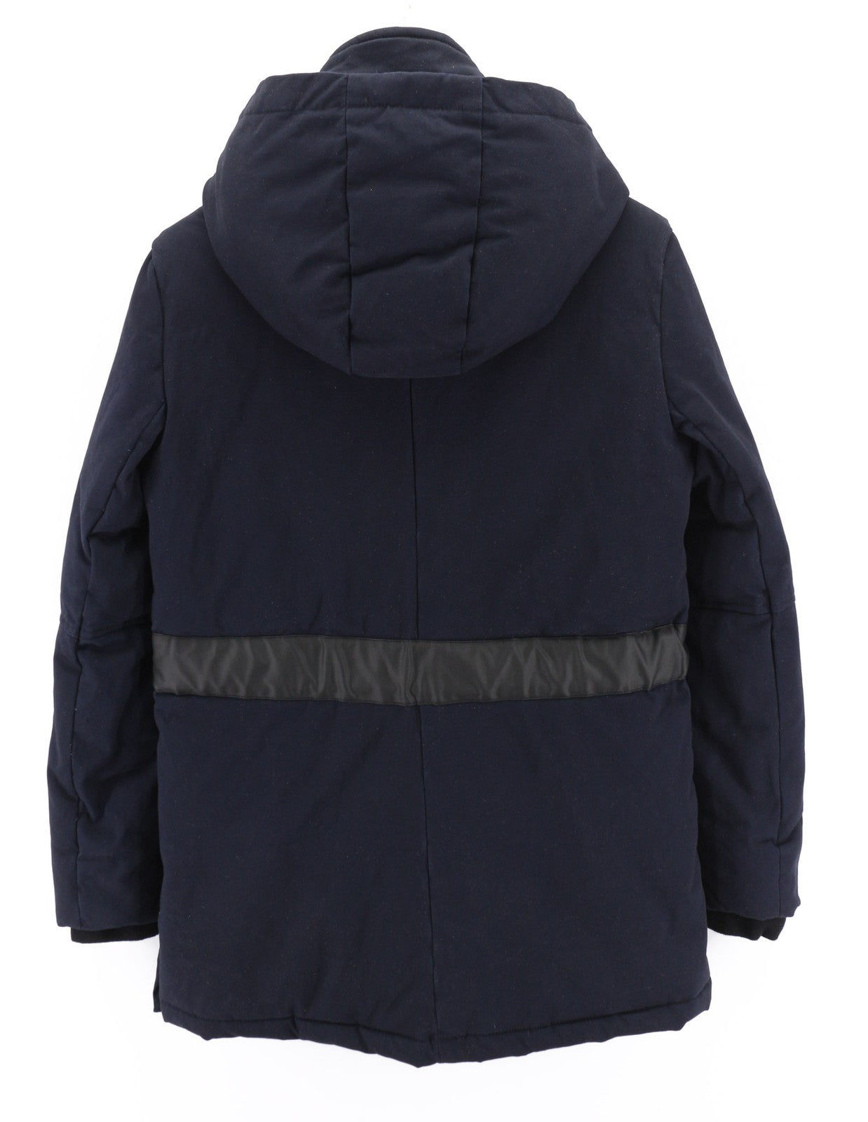 ONE STEP Dora moteriška striukė XS su diržu, gobtuvu, vidutinio ilgio, tamsiai mėlyna 