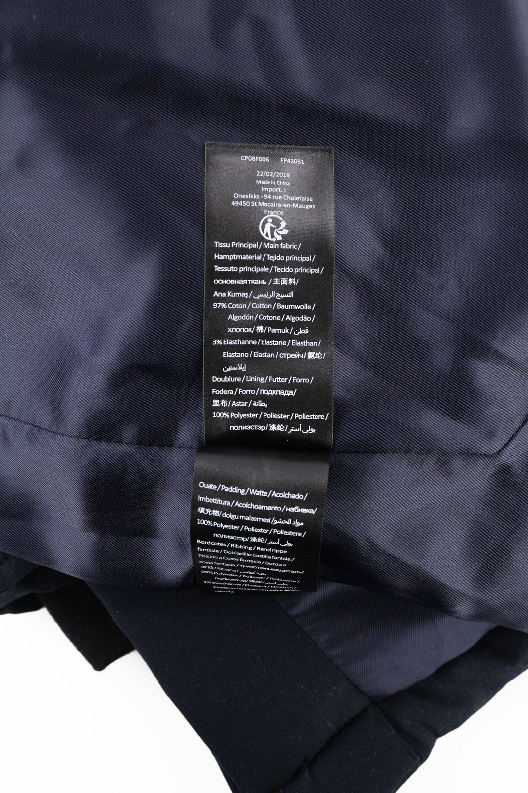 ONE STEP Dora moteriška striukė XS su diržu, gobtuvu, vidutinio ilgio, tamsiai mėlyna 