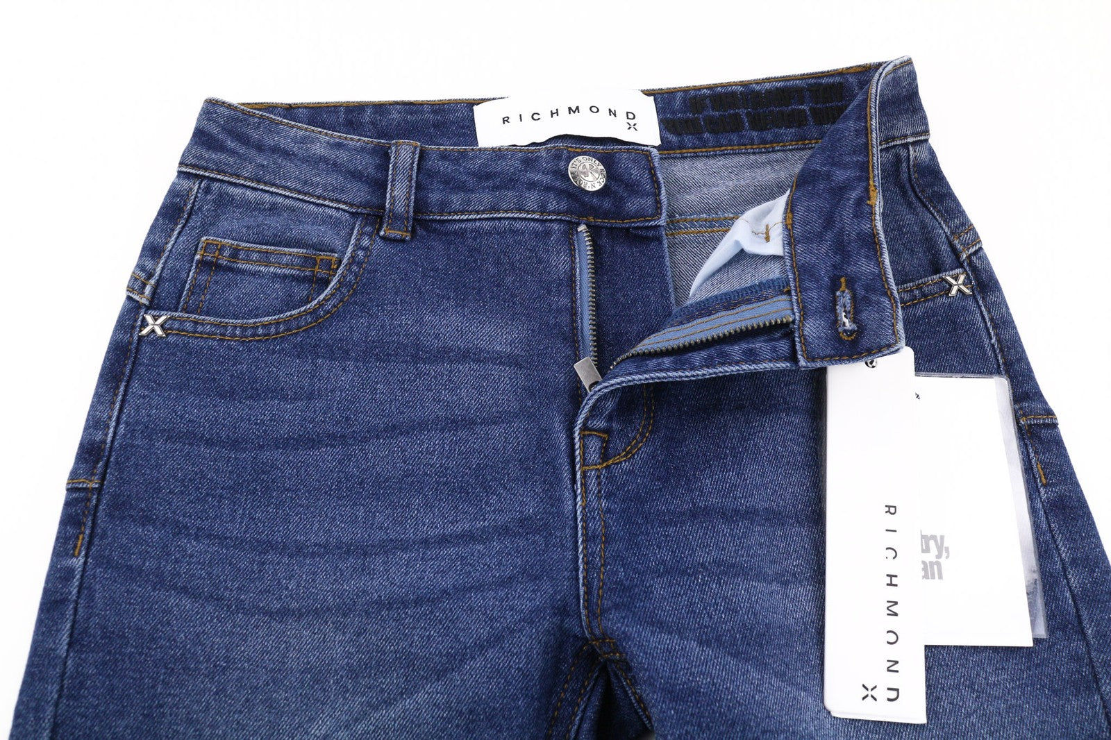 JOHN RICHMOND Aisha Women's Jeans W26 Push-Up Fit Mid Waist Washed Blue