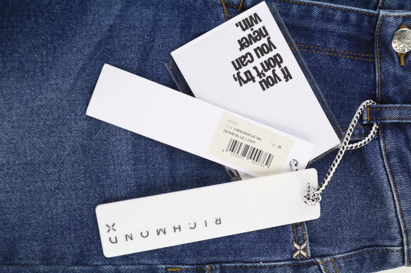 JOHN RICHMOND Aisha Women's Jeans W26 Push-Up Fit Mid Waist Washed Blue