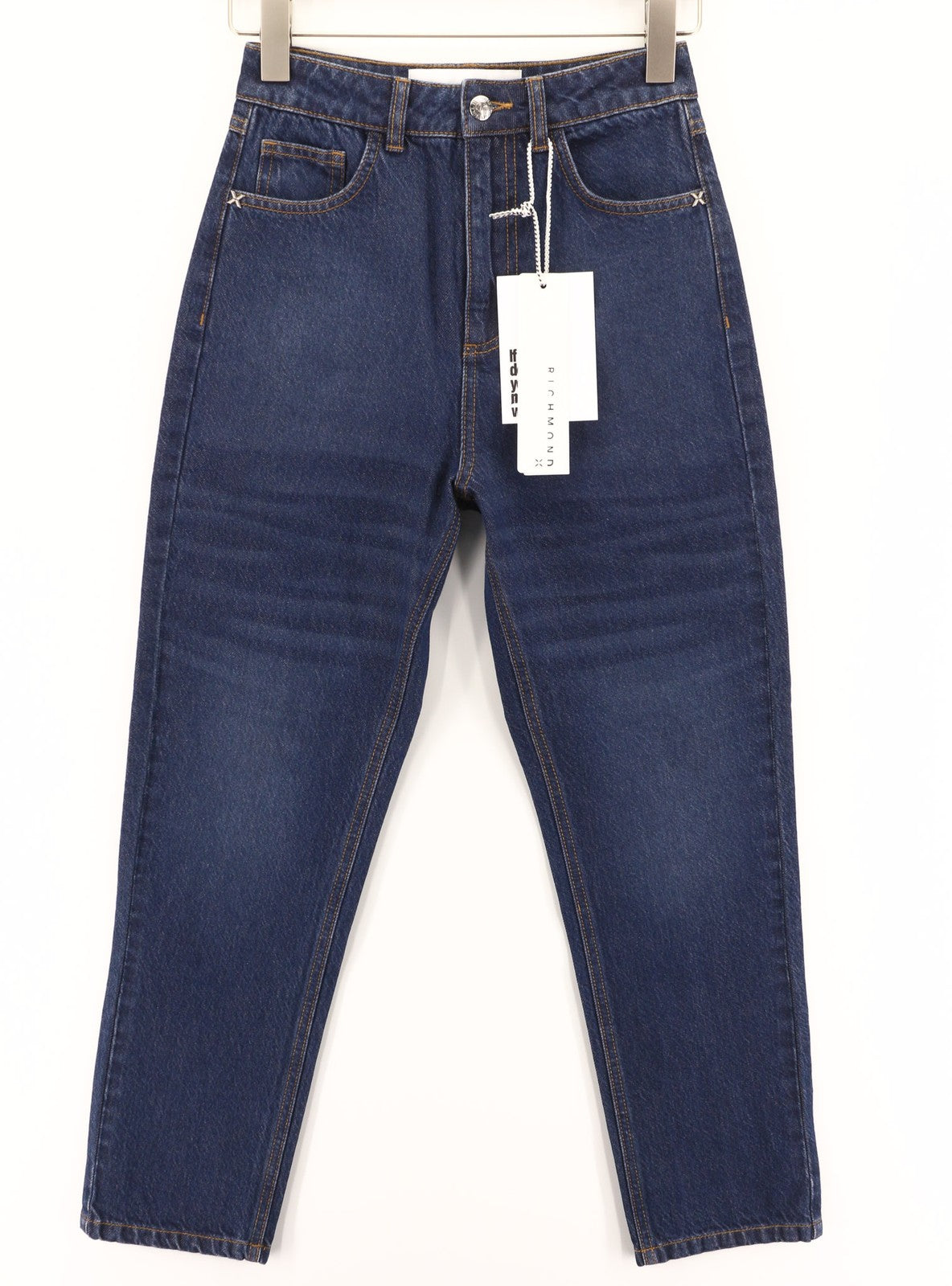 JOHN RICHMOND Bloom Women's Jeans W26 Mom Fit High Waist Dark Blue Denim