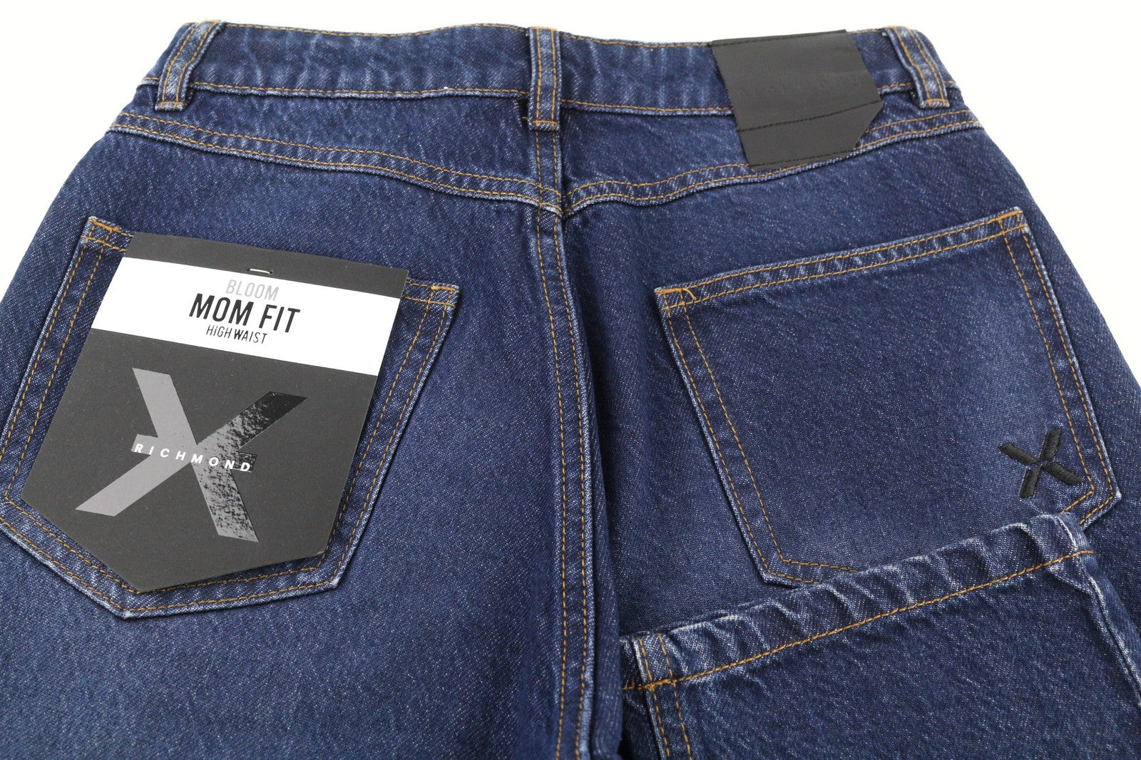 JOHN RICHMOND Bloom Women's Jeans W26 Mom Fit High Waist Dark Blue Denim