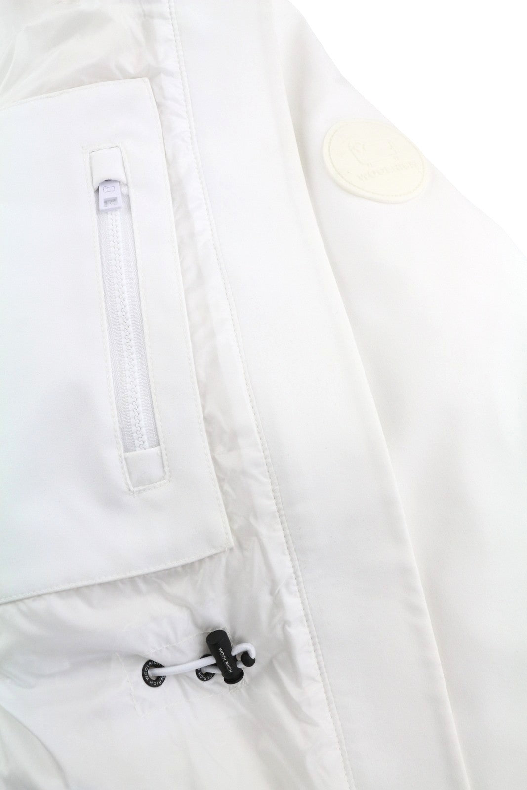 WOOLRICH minkšto apvalkalo pūkinė dygsniuota hibridinė moteriška striukė S, balta, su pūkų užpildu RRP520 