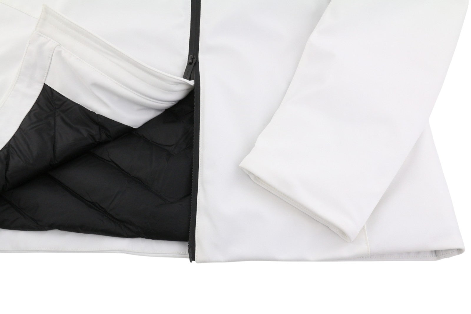 WOOLRICH Pacific Soft Shell vyriška striukė L, balta, pūkuota, vandeniui atspari RRP550 