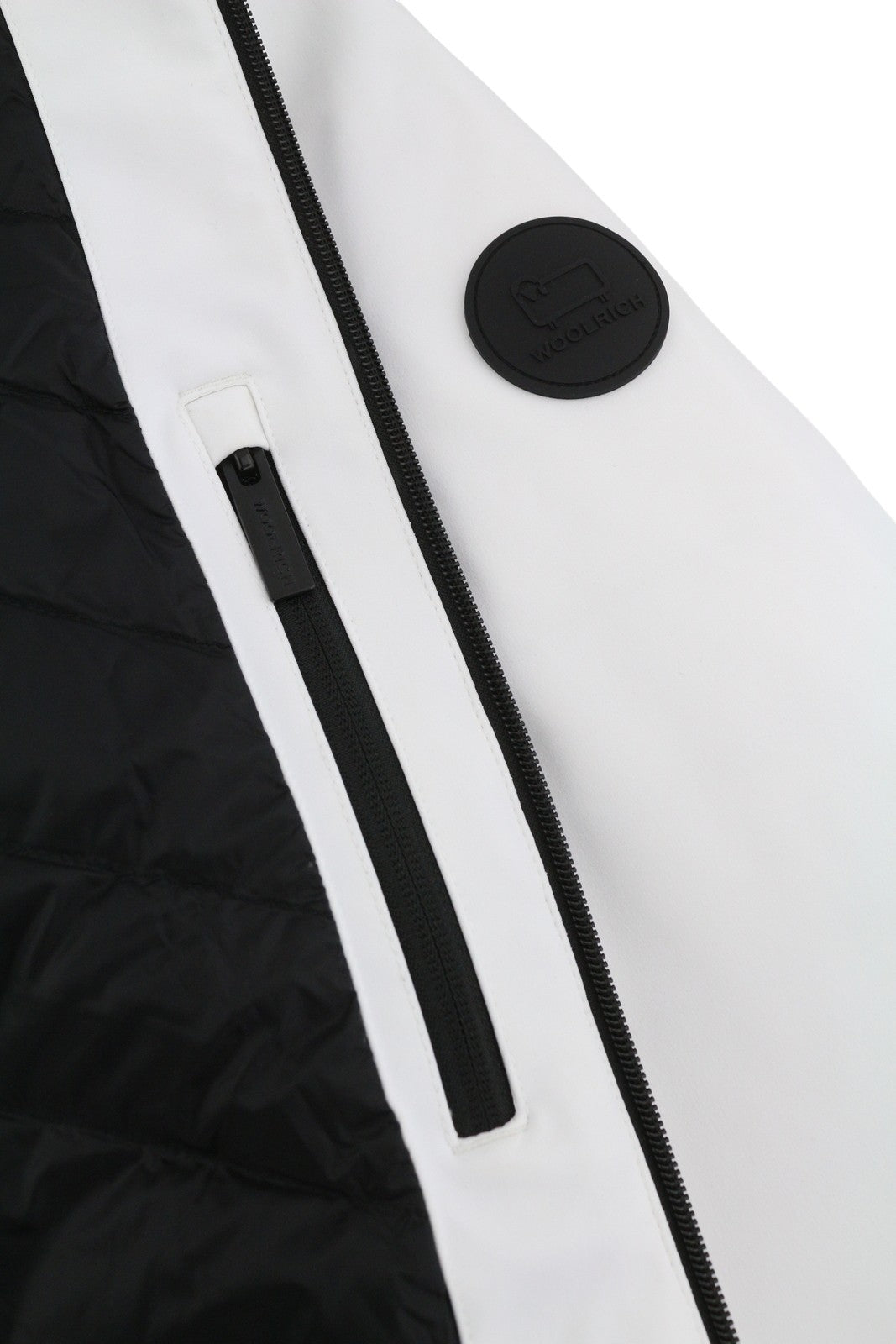 WOOLRICH Pacific Soft Shell vyriška striukė L, balta, pūkuota, vandeniui atspari RRP550 