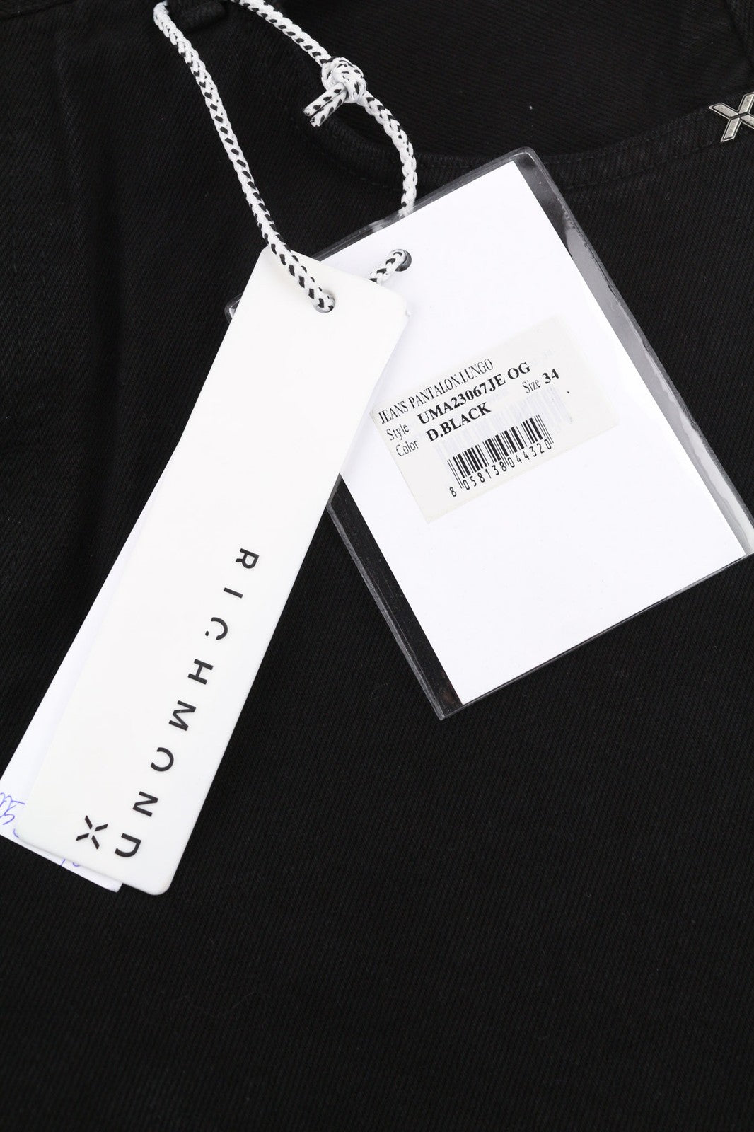 JOHN RICHMOND Nex Men's Jeans W34 Baggy Fit Dark Black Denim Classic Pockets