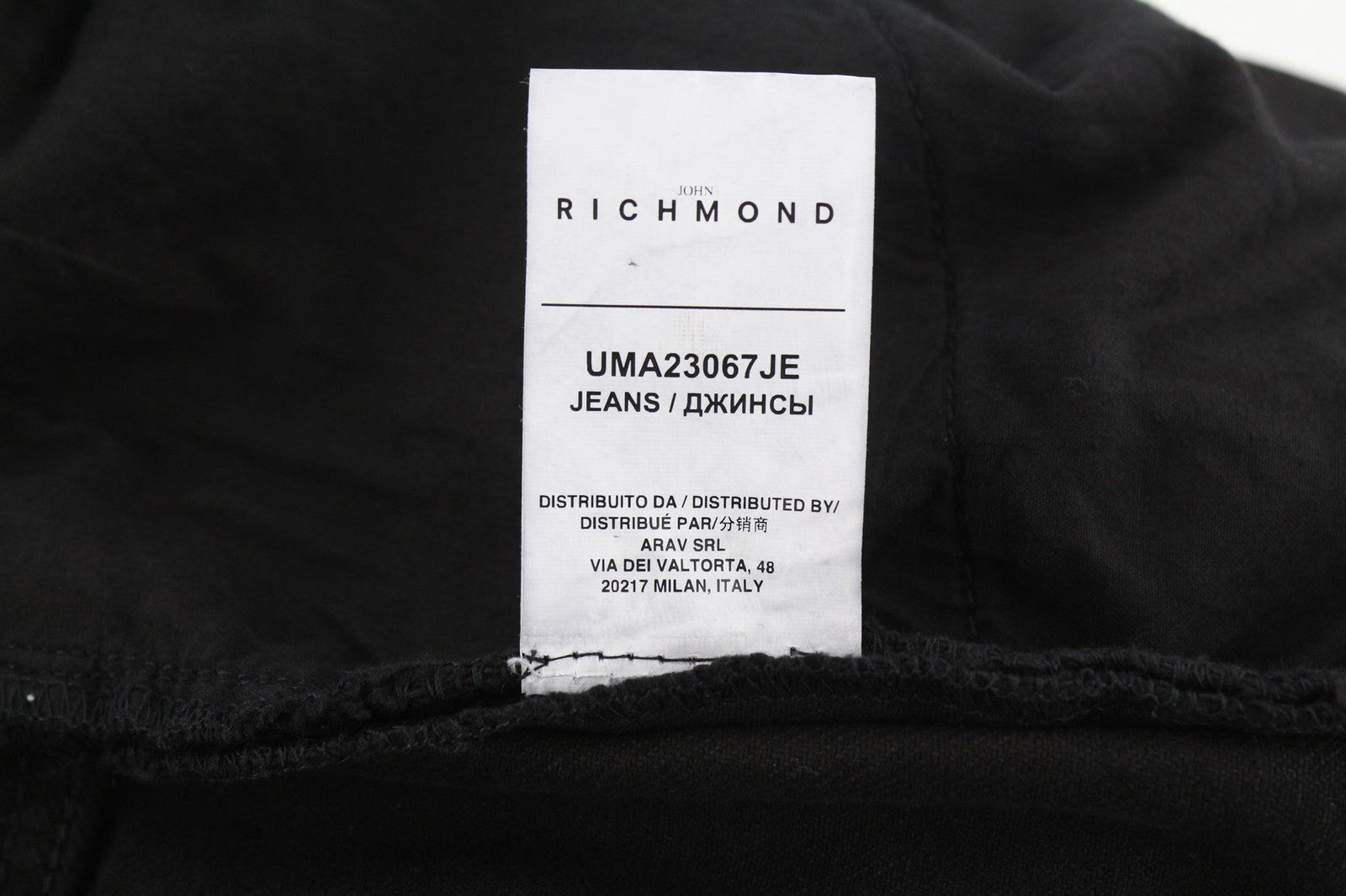JOHN RICHMOND Nex Men's Jeans W34 Baggy Fit Dark Black Denim Classic Pockets