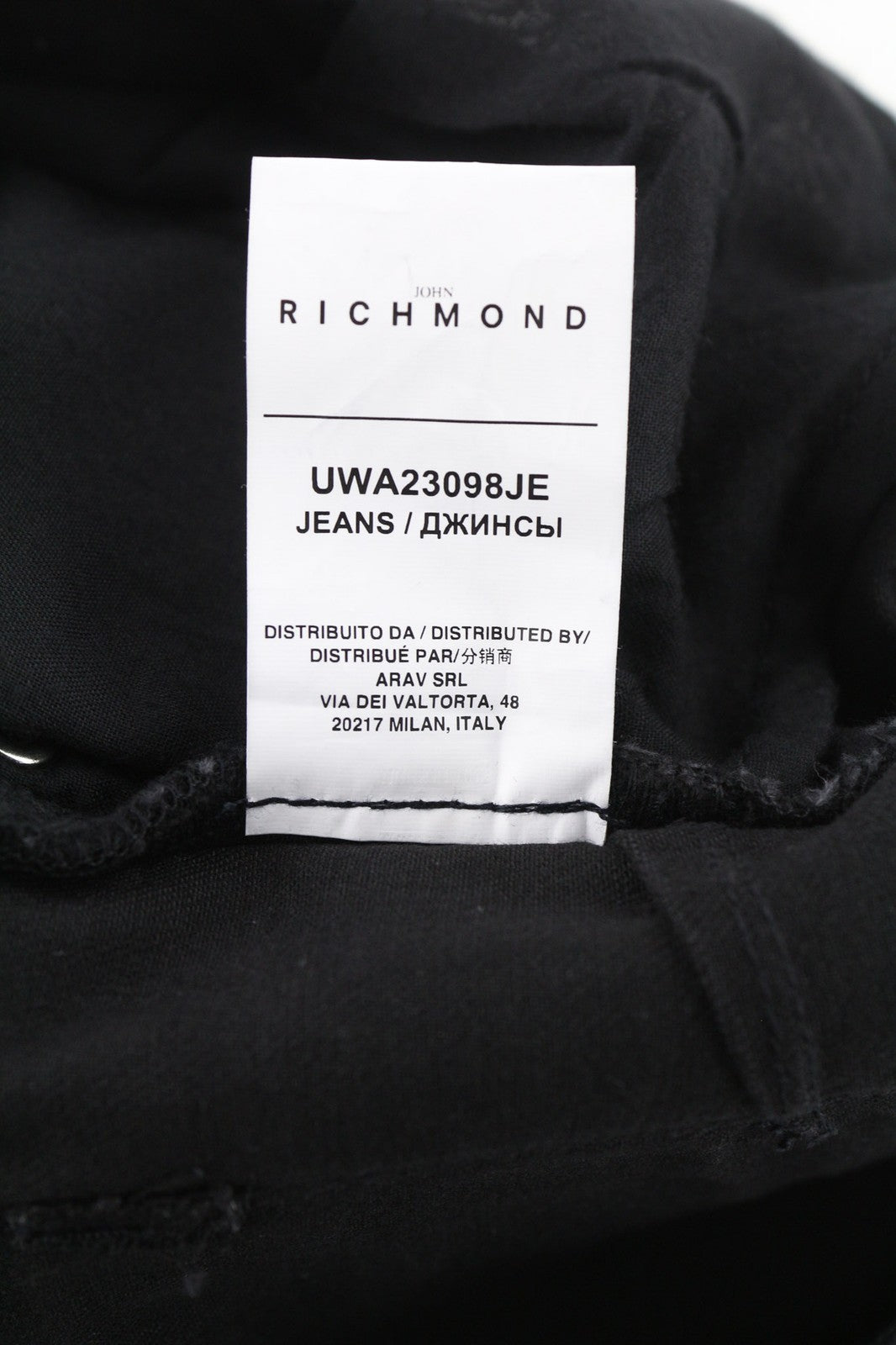 JOHN RICHMOND Aisha Women's Jeans W26 Push-Up Black Denim Normal Waist Zipper