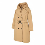 WOOLRICH dvieilis 2in1 moteriškas lietpaltis su gobtuvu S dydžio, smėlio spalvos, Primaloft PPR870 