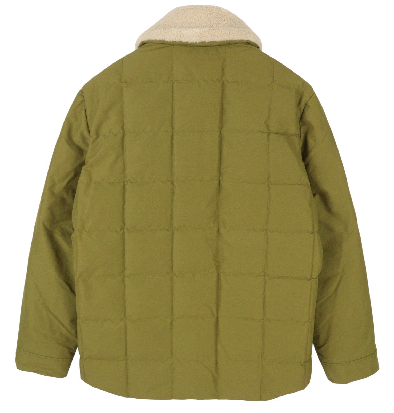 WOOLRICH Duster Blizzard vyriška striukė L, žalia, pūkuota, dygsniuota su šerpų audiniais, RRP595 