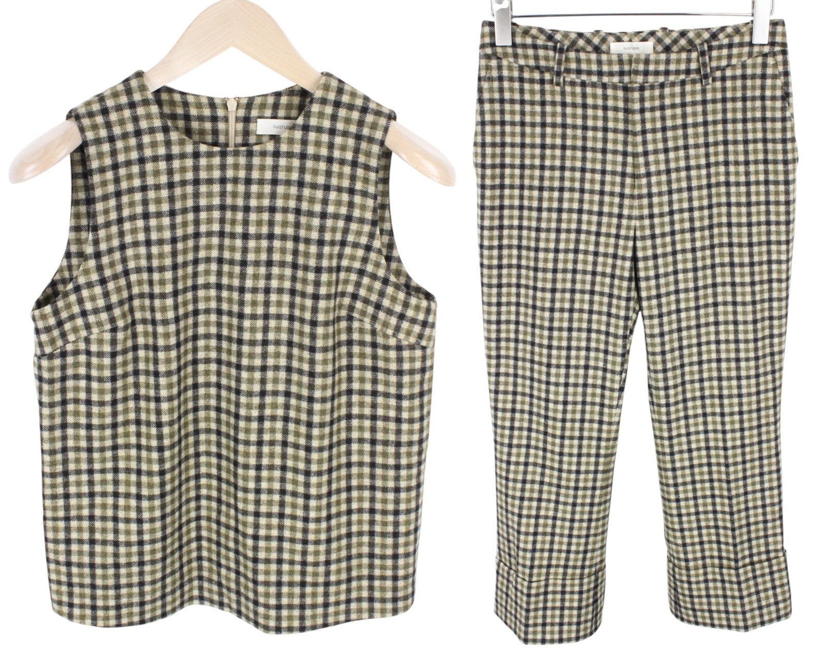 SUISTUDIO Sage Robin moteriškas UK10 komplektas be rankovių, minkštos vilnos, 2 dalių 