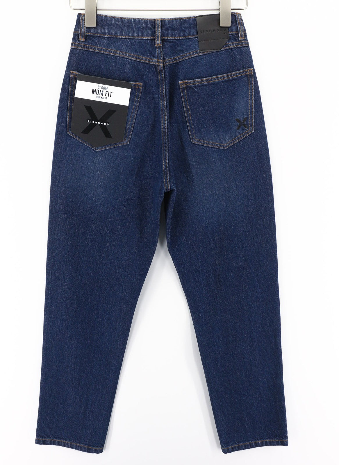 JOHN RICHMOND Bloom Women's Jeans W26 High Waist Mom Fit Blue Washed Zip