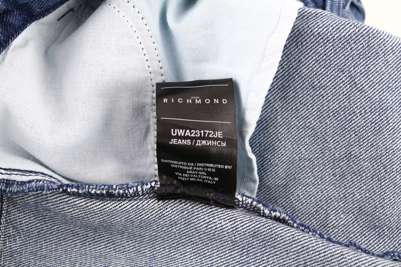 JOHN RICHMOND Women's Jeans W26 Regular Cargo Style Mid Blue Washed Zip Denim