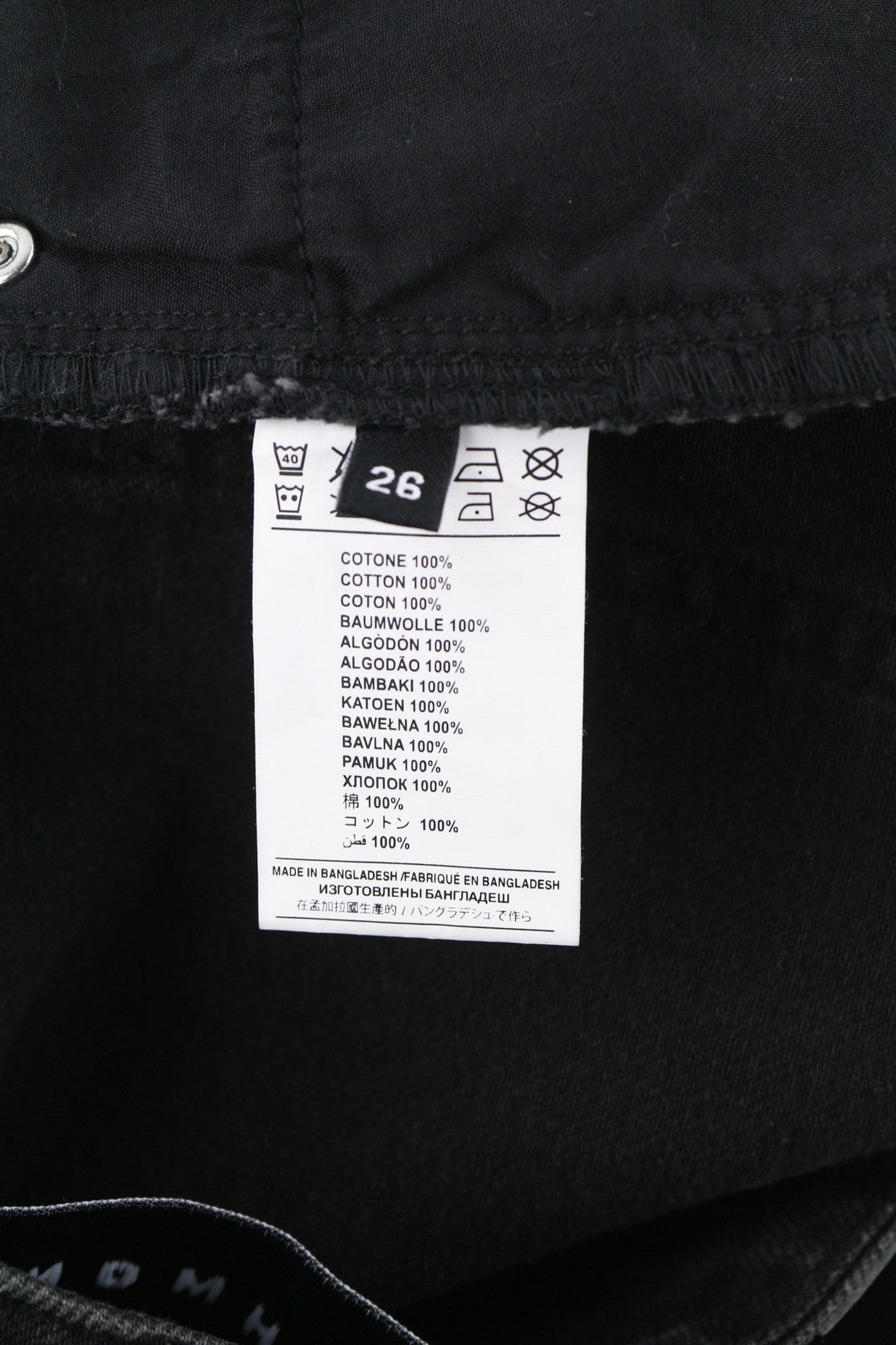 JOHN RICHMOND Icy Women's Jeans W26 High Waist Wide Leg Distressed Black Denim