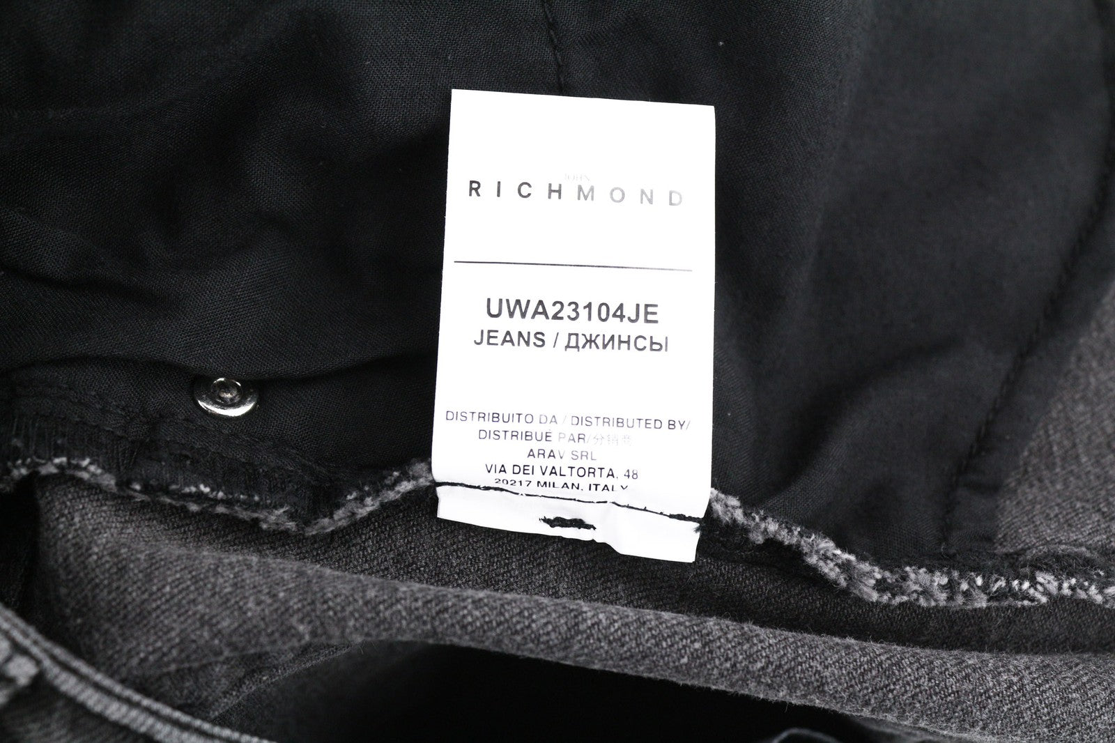 JOHN RICHMOND Darcy Women's Jeans W26 Flared High Waist Zip Black Denim Pants