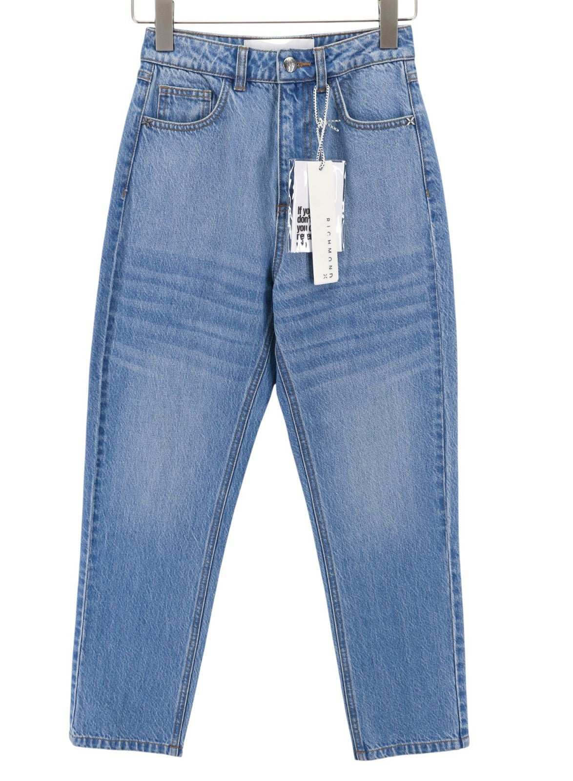 JOHN RICHMOND Bloom Women's Jeans W26 High Waist Blue Washed Mom Fit Denim