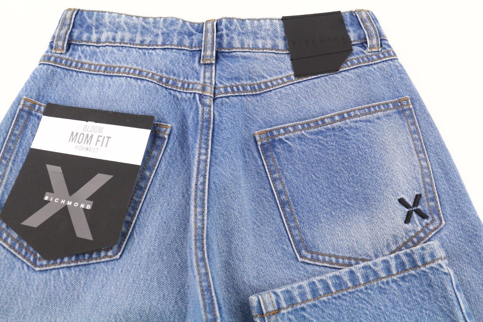 JOHN RICHMOND Bloom Women's Jeans W26 High Waist Blue Washed Mom Fit Denim