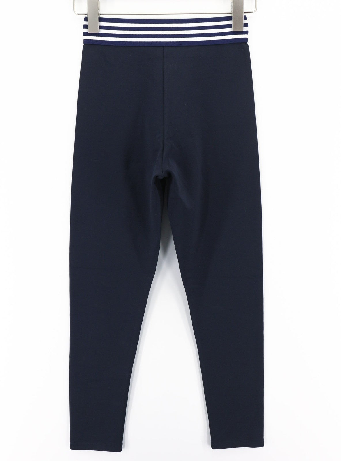 RICHMOND moteriškos tamprės S dydžio safyro mėlynos spalvos, tamprios, aukštu juosmeniu, užtrauktuku ir logotipu. 