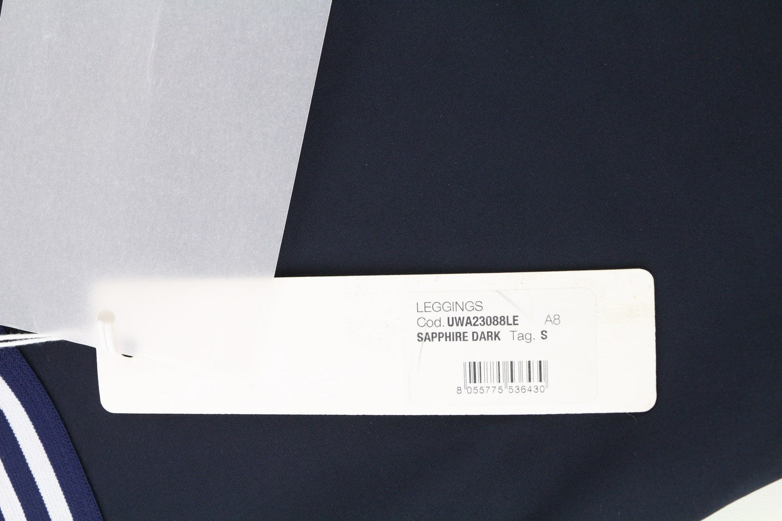 RICHMOND moteriškos tamprės S dydžio safyro mėlynos spalvos, tamprios, aukštu juosmeniu, užtrauktuku ir logotipu. 