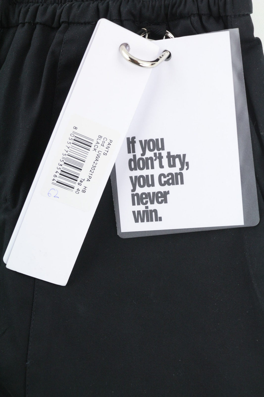 JOHN RICHMOND moteriškos kelnės S dydžio juodos tiesios su elastingu juosmeniu ir kišene, logotipu 