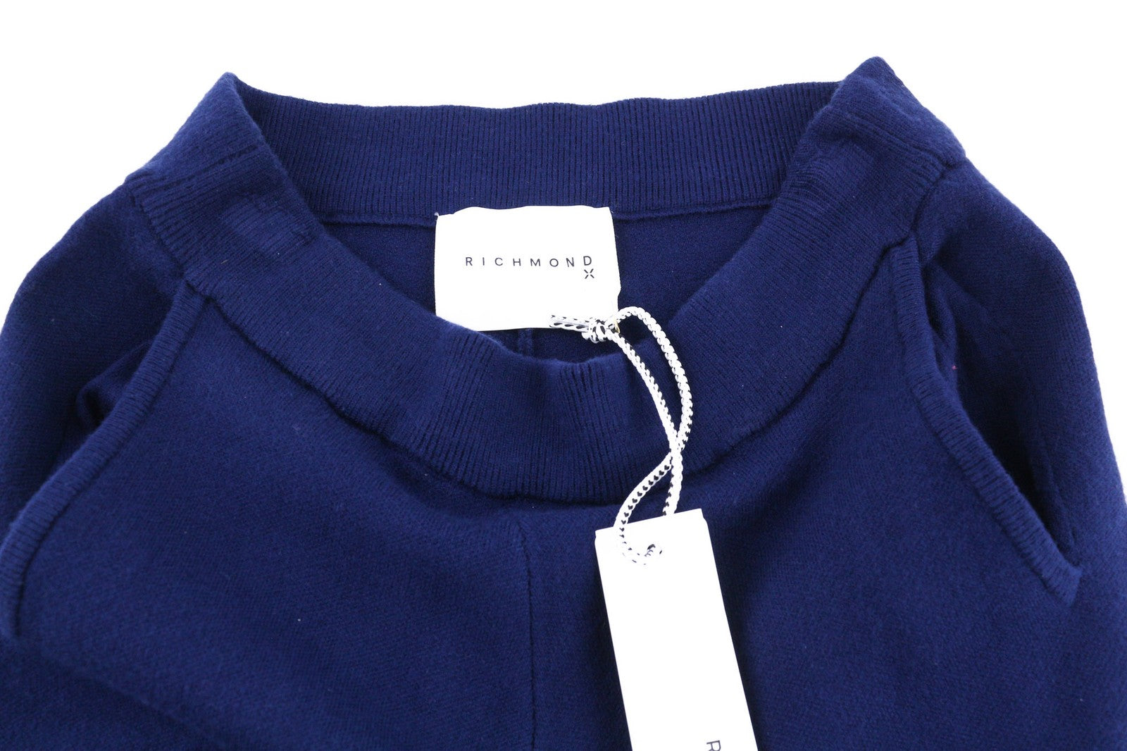 JOHN RICHMOND moteriškos kelnės S mėlynos užtraukiamos jogger stiliaus su elastingu juosmeniu ir logotipu 