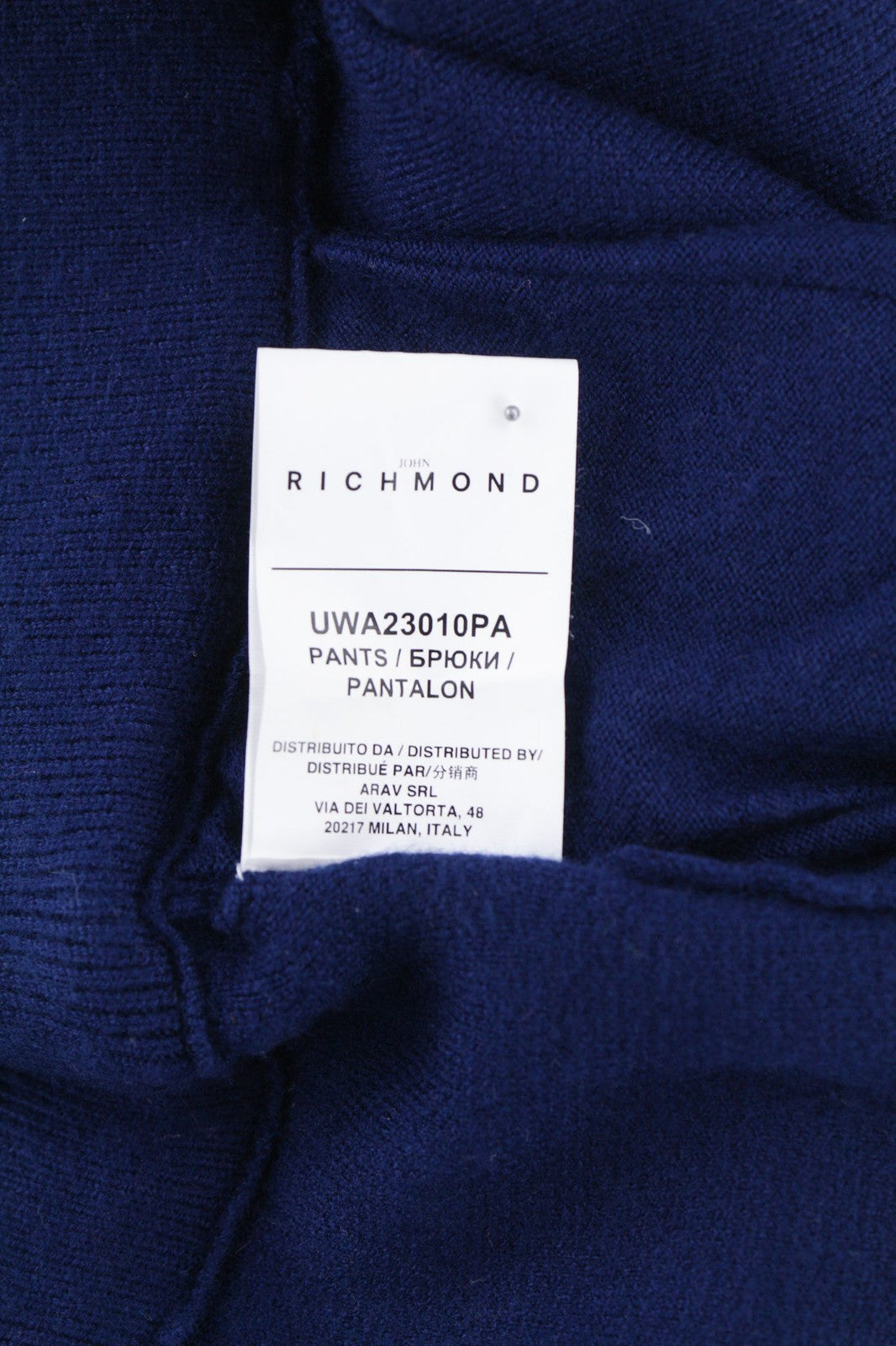 JOHN RICHMOND moteriškos kelnės S mėlynos užtraukiamos jogger stiliaus su elastingu juosmeniu ir logotipu 