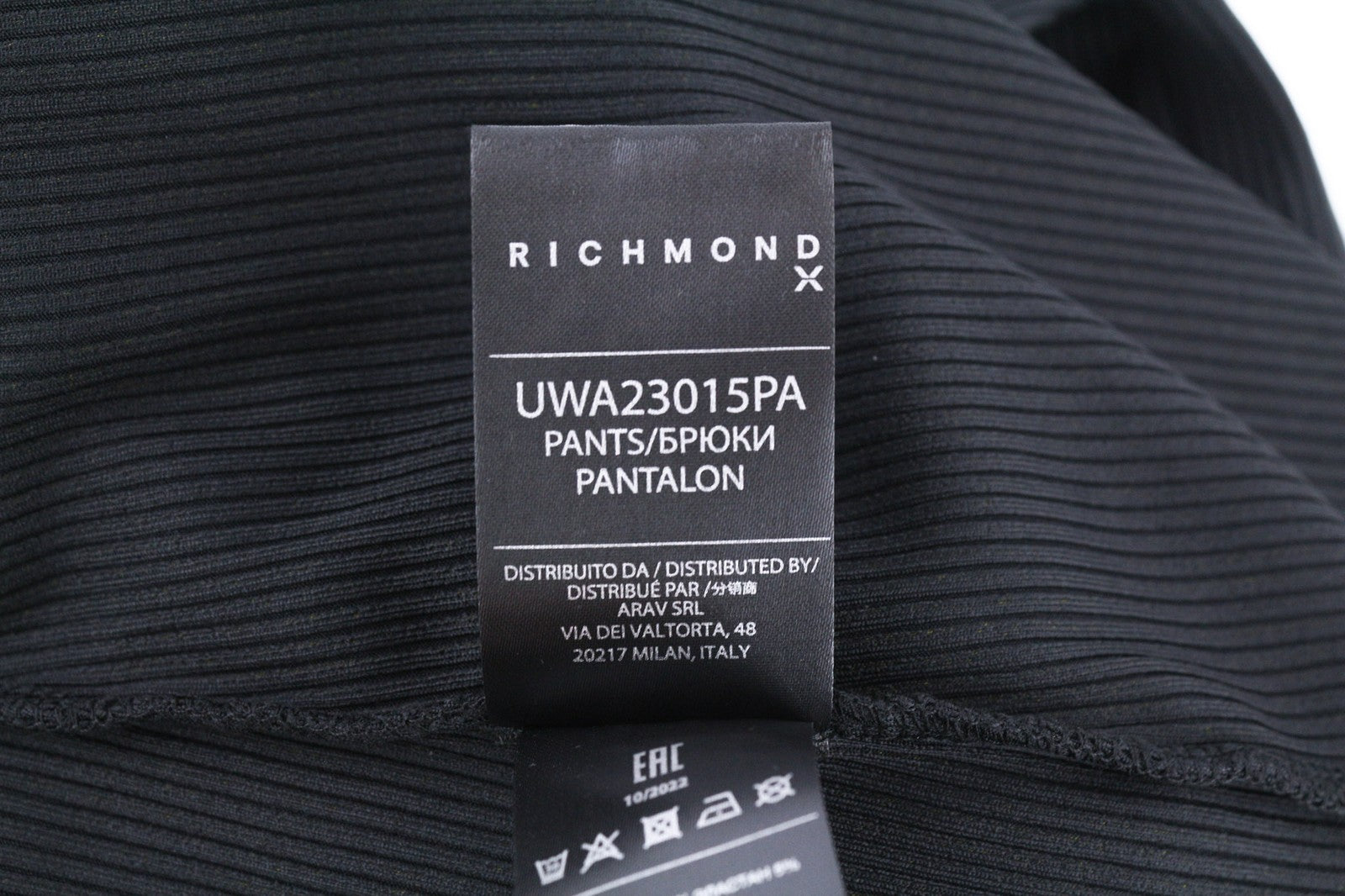 RICHMOND moteriškos kelnės S, juodos, platėjančios, tamprios, briaunotos, aukštu juosmeniu, visiems sezonams 