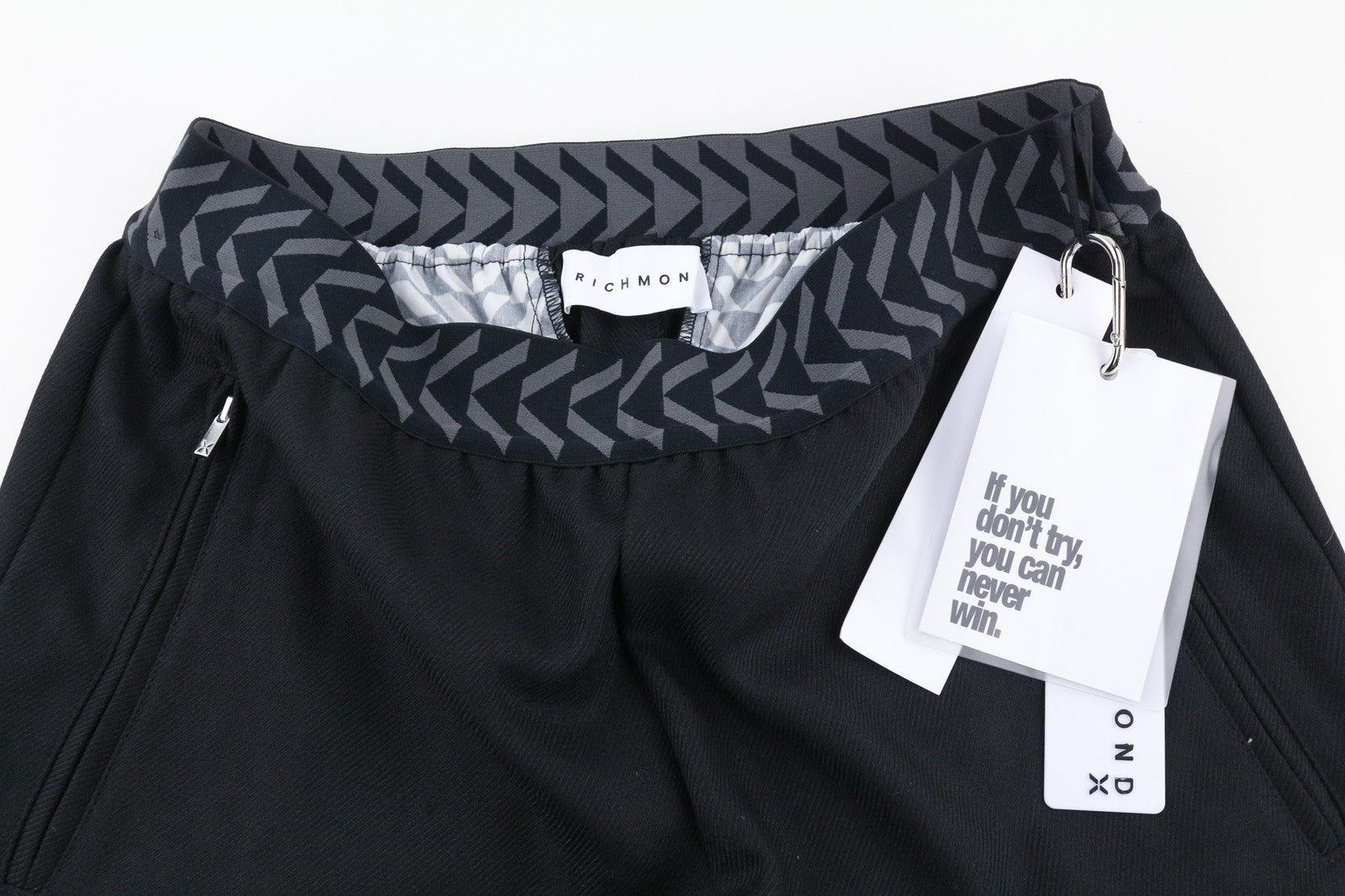 JOHN RICHMOND vyriškos kelnės M, juodos, plonos, laisvalaikio, vidutinio juosmens, su logotipu ir kišenėmis