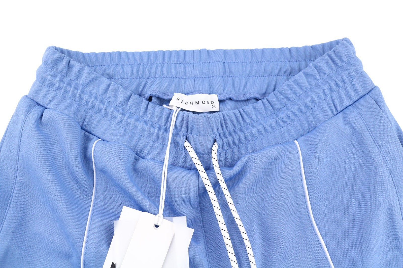 RICHMOND vyriškos kelnės M mėlynos sportinės kelnės su raišteliu ant juosmens, kišenėmis su logotipu 