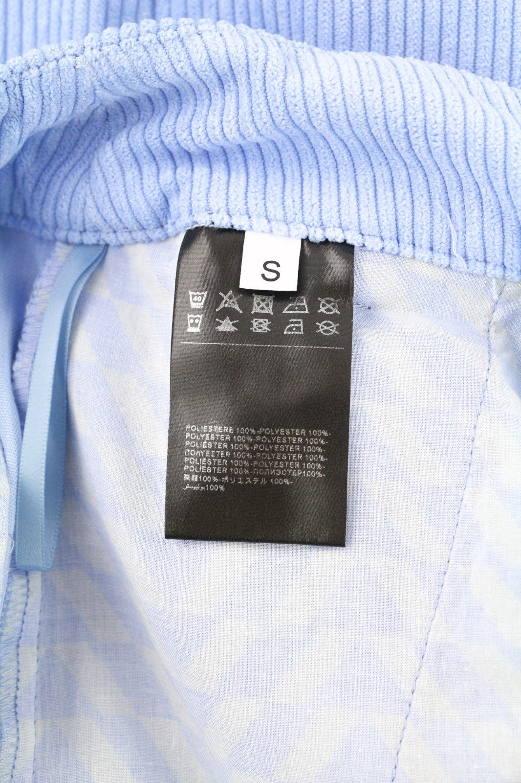 JOHN RICHMOND moteriškos kelnės S dydžio mėlynos velveto tiesios laisvalaikio stiliaus su metalinėmis detalėmis 