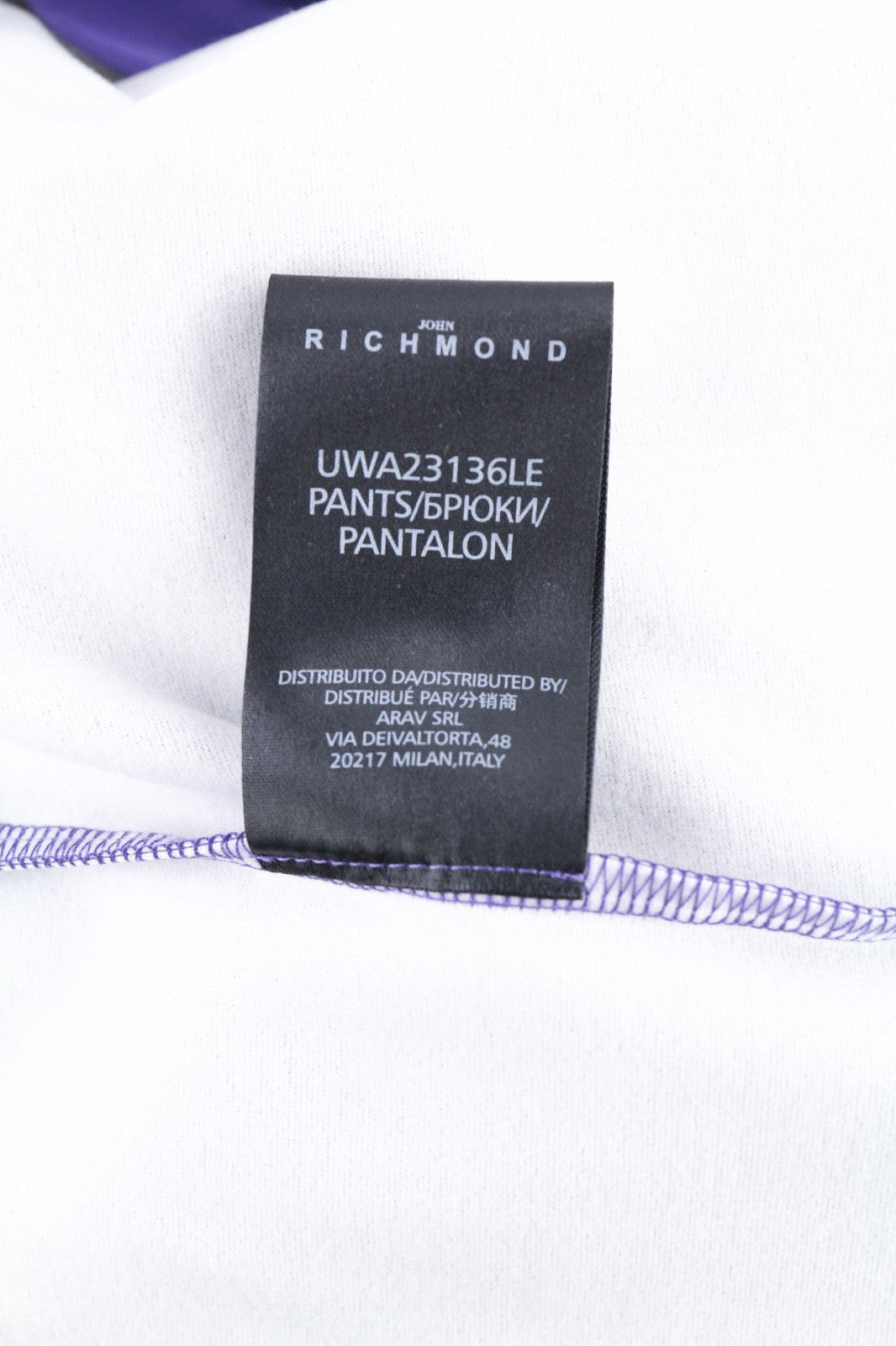 JOHN RICHMOND Women's Leggings S Violet Stretch Fit Pleated Back High Waist