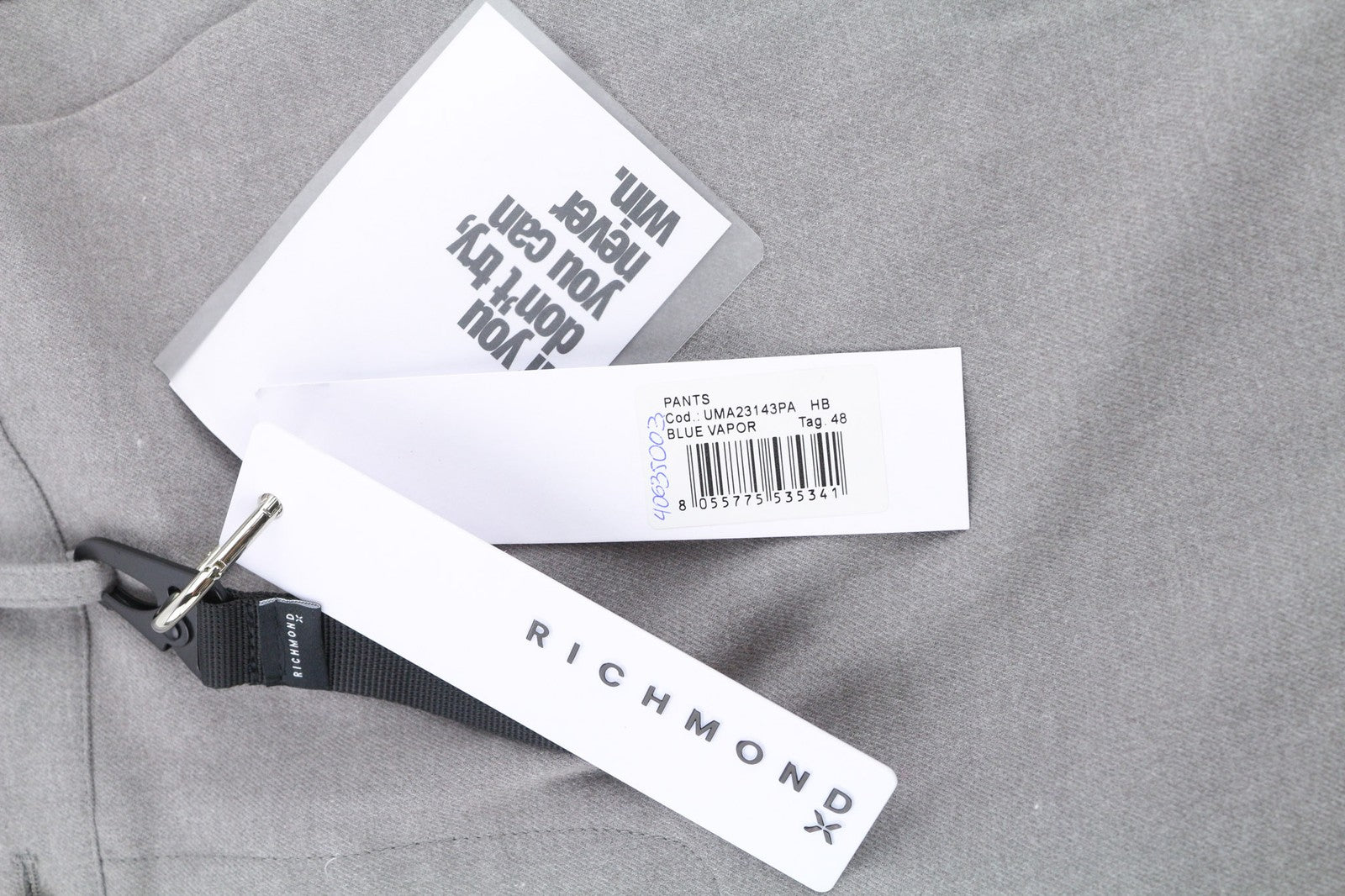 JOHN RICHMOND vyriškos kelnės M pilkos melanžo spalvos, priglundančios, su užtraukiamomis kišenėmis, laisvalaikio logotipu 