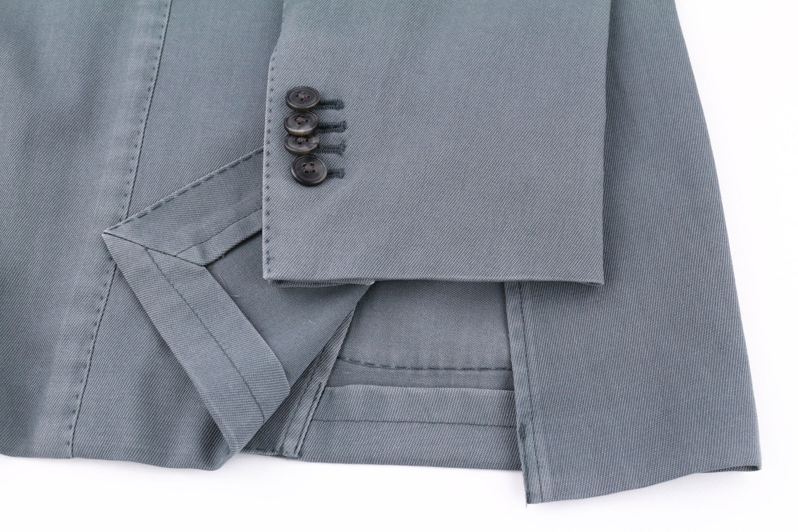 BOGLIOLI vyriškas švarkas EU48 UK38 mėlynas vilnonis švarkas su įpjova atvarte be pamušalo, dviguba skeltukais RRP946 