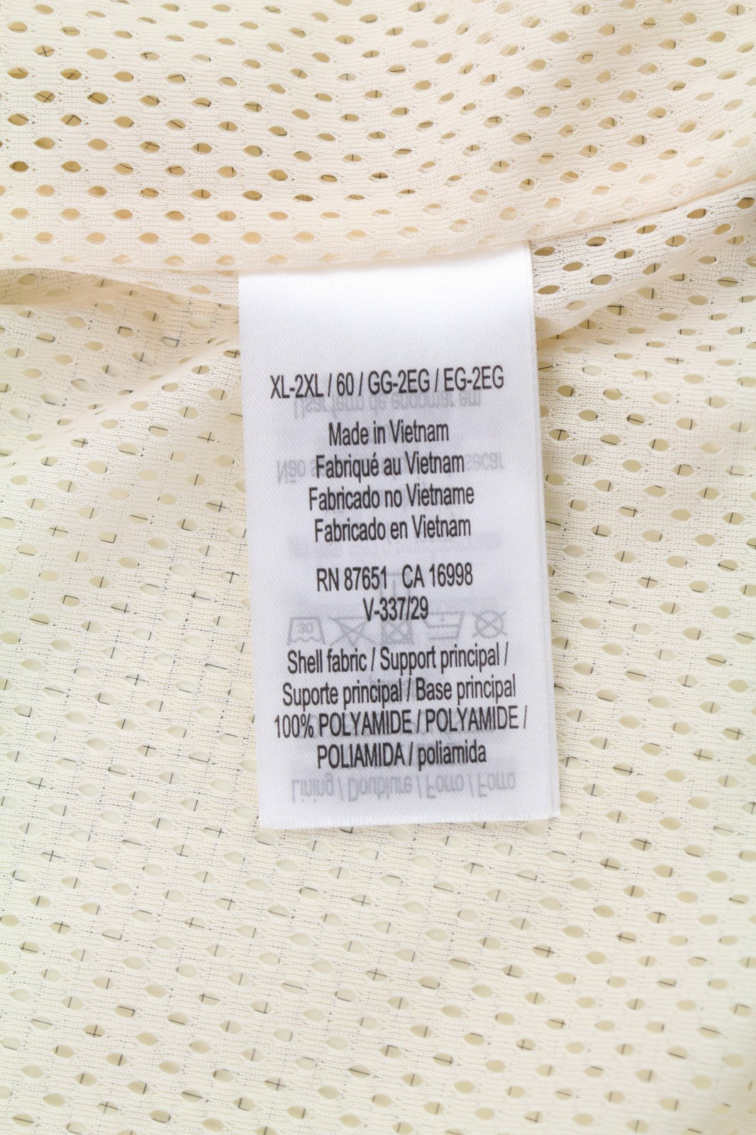 LACOSTE vyriška striukė XL/2XL smėlio spalvos su gobtuvu ir vandeniui atspariu languotu lengvu paltu 