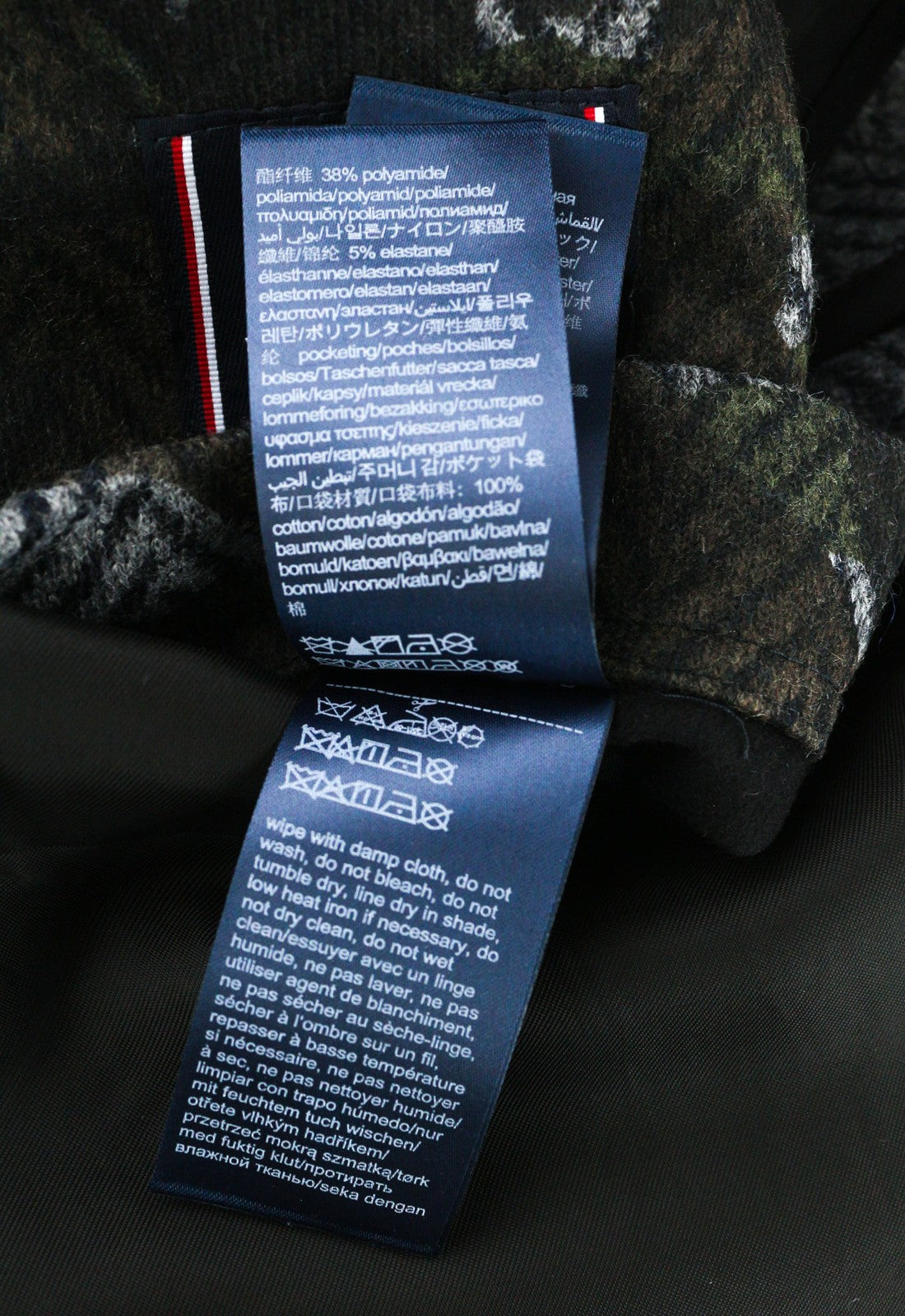 TOMMY HILFIGER vyriškas paltas ~M vilnos mišinio „Herringbone“ kamufliažinis vieneilis paltas 