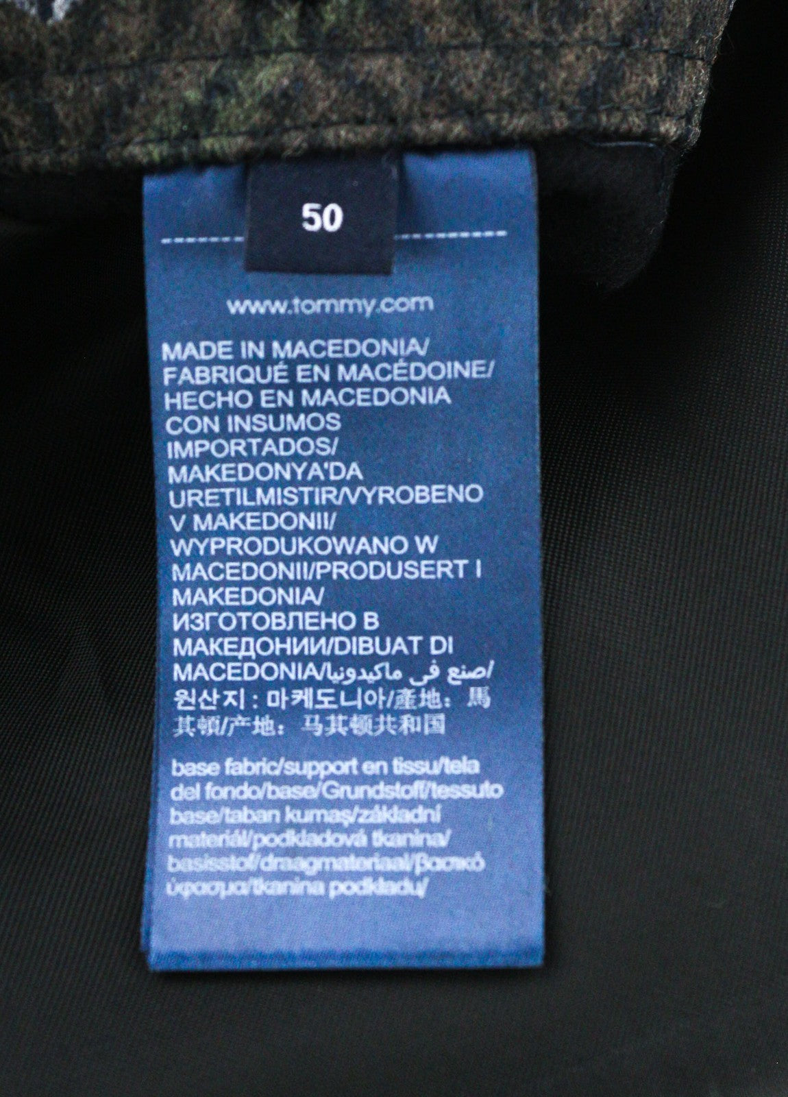 TOMMY HILFIGER vyriškas paltas ~M vilnos mišinio „Herringbone“ kamufliažinis vieneilis paltas 