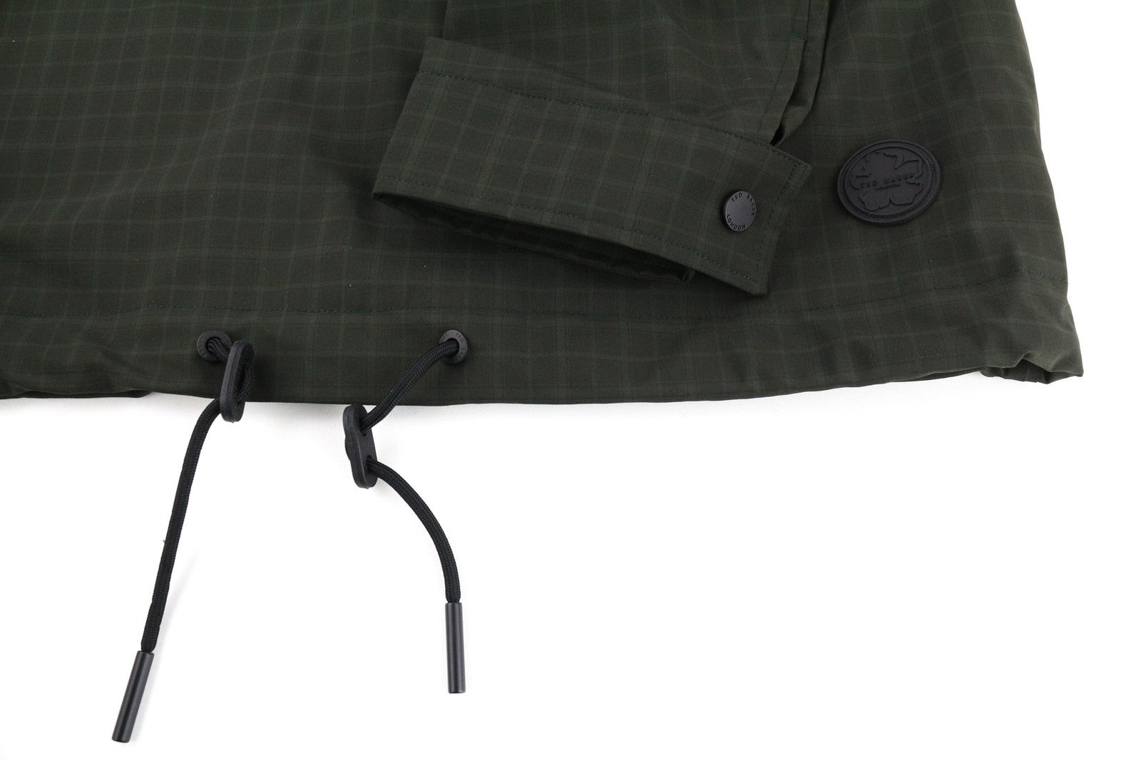 TED BAKER MMP Dafen vyriška striukė ~M žalia anorako striukė su raišteliu aukšta apykakle languota 