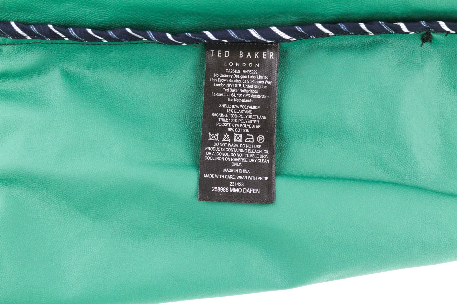 TED BAKER MMP Dafen vyriška striukė ~L juoda anorakas su raišteliu languota aukšta apykakle 