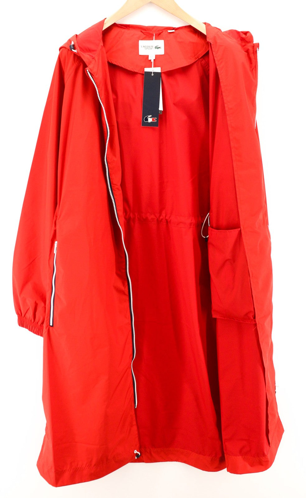 LACOSTE Sport vyriška striukė L/XL lengva, vidutinio ilgio, su gobtuvu, vandeniui atspari 