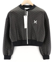 RICHMOND Women's Jacket S Black Cropped Bomber Zip Logo Lightweight