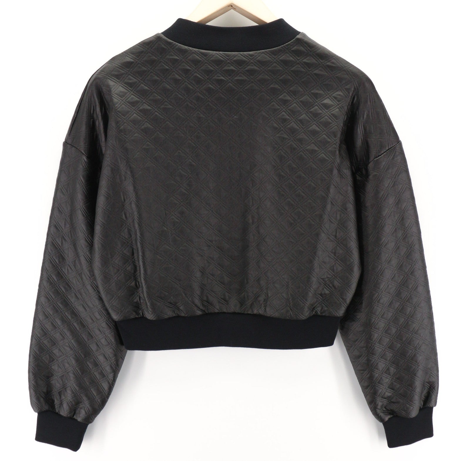 RICHMOND Women's Jacket S Black Cropped Bomber Zip Logo Lightweight